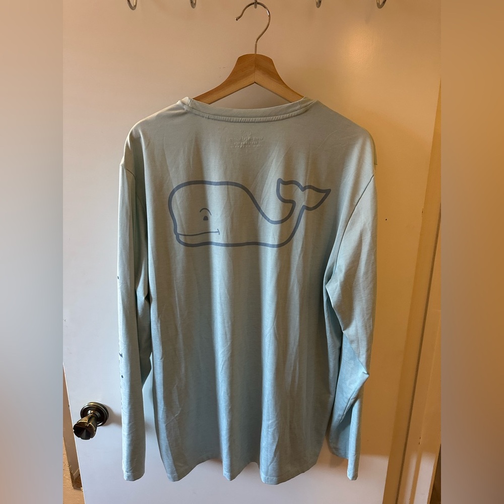 Vineyard Vines Men's Soft Blue Long Sleeve Tee